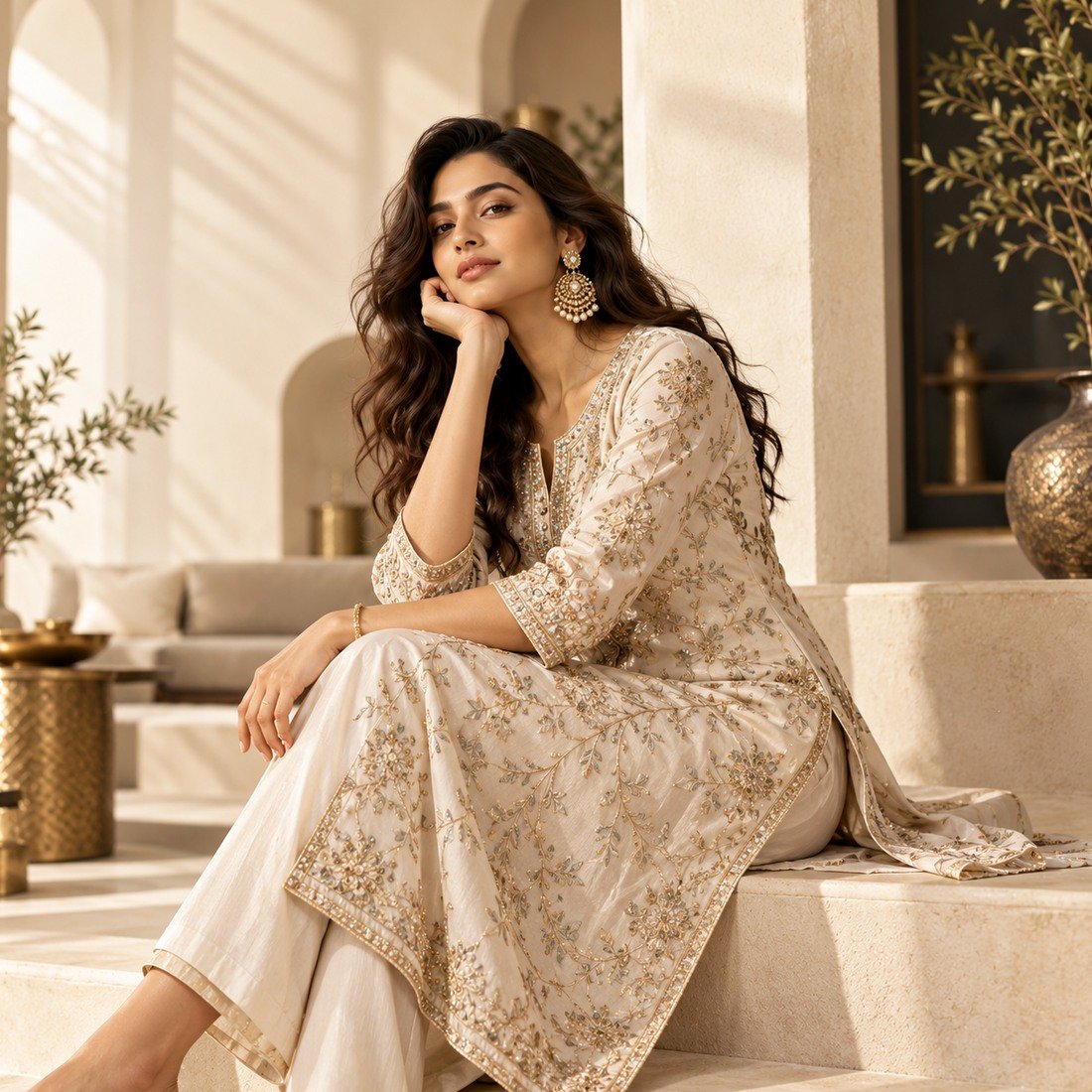 Champagne Festive Kurti